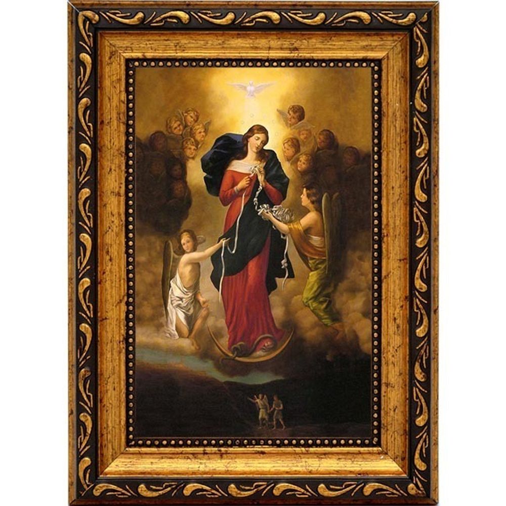 Развязывающая узлы. Икона Божией матери на холсте.