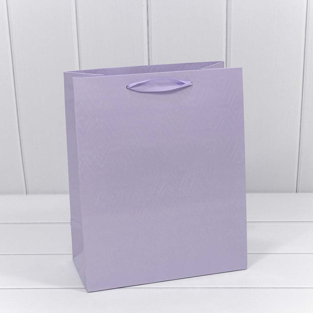 Пакет подарочный 26х32х13см Премиум "Элегант" (Сиреневый)