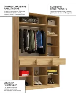 Шкаф 3- х створч. "Роджина" (Дуб крафт/Графит), МФ Миф, г. Пенза