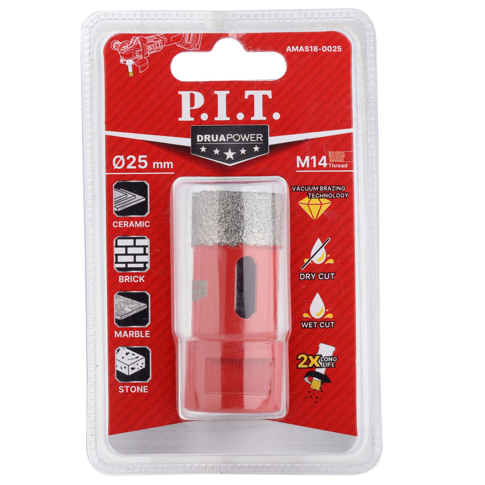 Коронка алмазная по керамограниту PIT (AMAS18-0025)