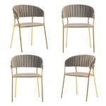 Комплект из 4-х стульев Turin латте, золотые ножки