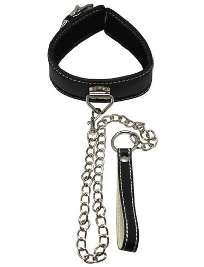 Пикантный БДСМ-набор на мягкой подкладке: наручники, поножи, ошейник с поводком, кляп (Цвет: черный)