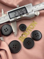 Пуговицы черные матовые на прокол с высоким скругленным бортиком