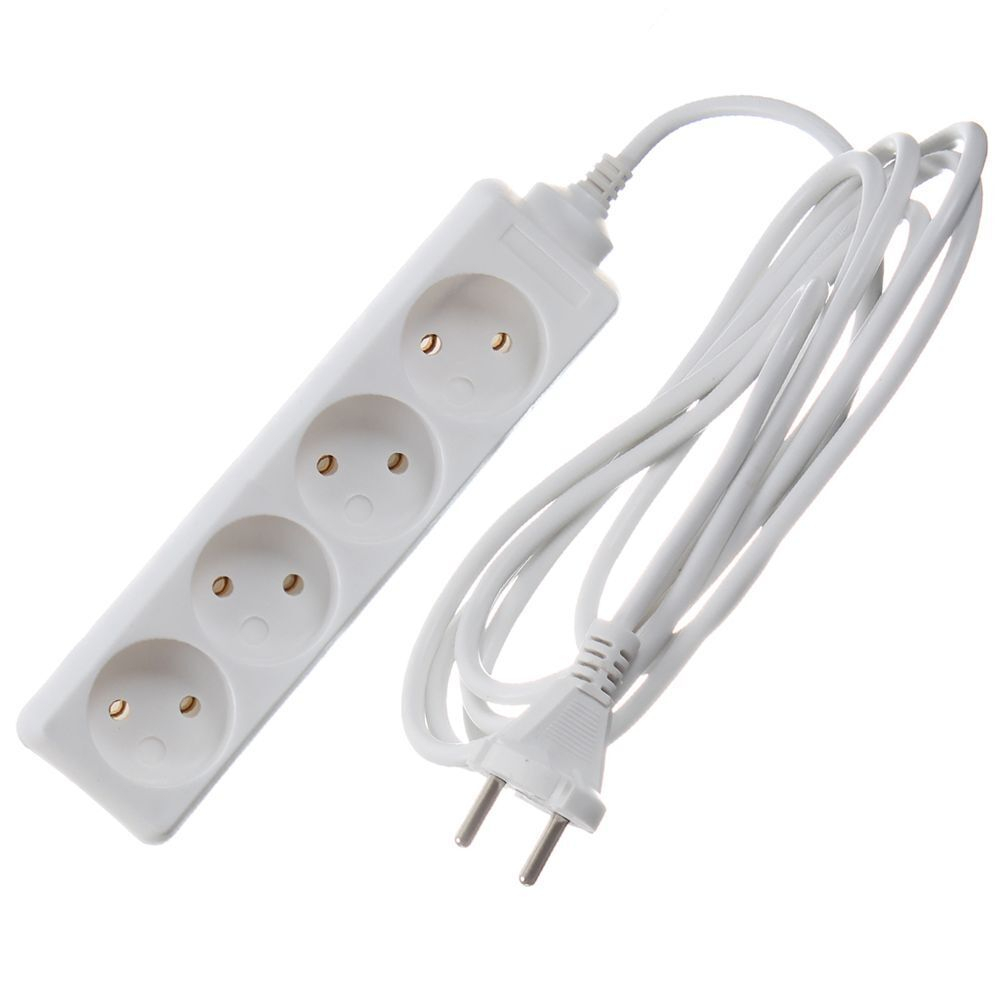 Удлинитель бытовой 4 гн, 5 м, ПВС, 2х0.75 мм2, б/з, 10 А, 250 В, TDM, У4, SQ1303-0212