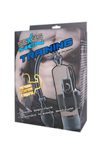 Вакуумная помпа с вибрацией Sexus Men Training (Цвет: прозрачный с черным)