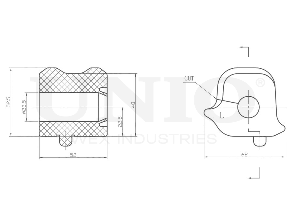 Втулка левая переднего стабилизатора UNIO RMP-10137
