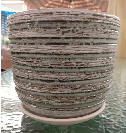 Горшок керамический Кукушка белый бук d18,7 h15,6 v2,9