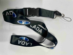LADA (Черный) / Брелок, шнурок для ключей на шею Lada (лада), ланъярд, крафт, черный (1 шт)