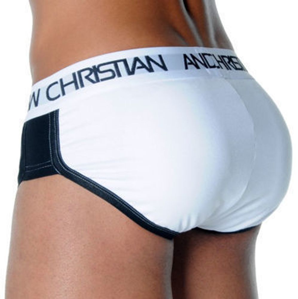 Мужские трусы брифы с задним пуш ап Andrew Christian Active Shape  White Brief AC54