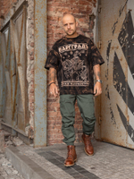 Футболка Варгградъ мужская тай-дай чёрная «Всадник»