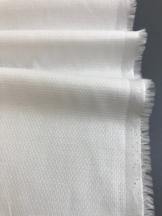 Коттон рубашечный белый жаккард точка, хлопок