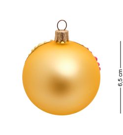 НФШ-1541 Ел.украшение Шар «Собачка на качелях» золотой 65 мм