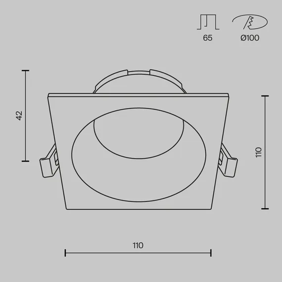 Встраиваемый светильник Technical DL126-GX53-SQ-B