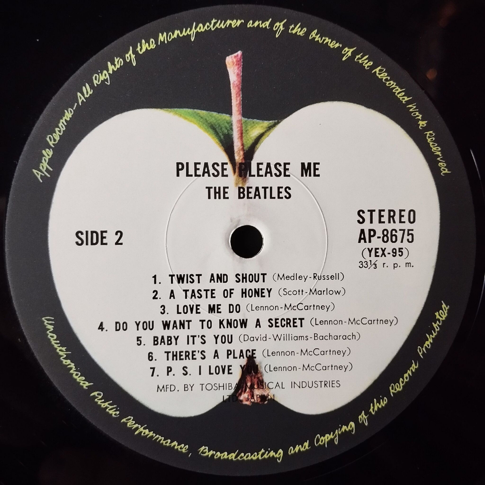 Винтажная виниловая пластинка LP The Beatles Please Please Me (Japan 1973) (No Obi) Twist And Shout