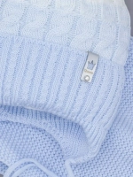 Шапка зимняя вязаная с помпоном и снуд детский