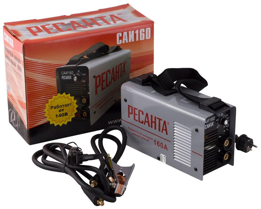 Сварочный аппарат инверторный Ресанта САИ-160 (ММА, 160 А, ПВ - 70%)