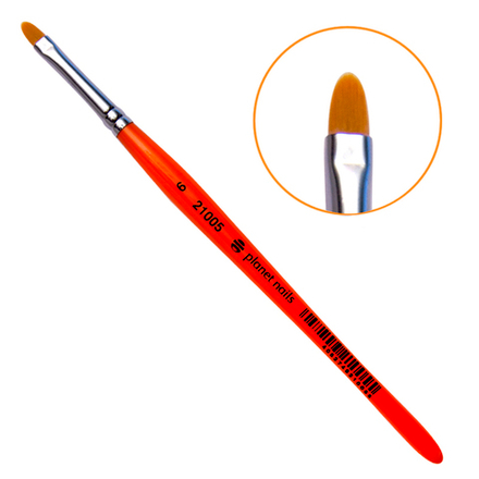 Кисть (синтетика) гелевая овальная №6 Planet Nails