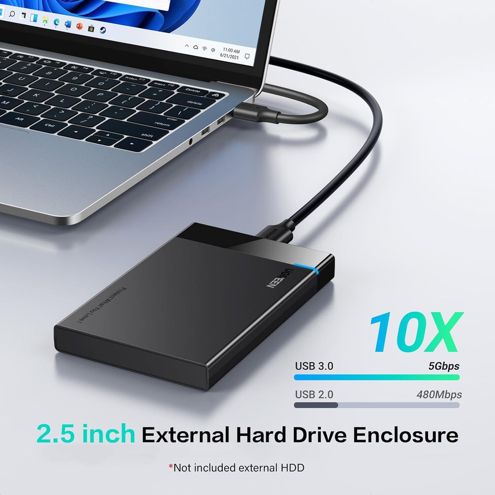 Корпус внешнего жесткого диска USB 3.0 SATA 2.5" UGREEN 30848