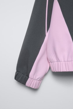 ZARA ТОЛСТОВКА С КОНТРАСТНЫМИ ДЕТАЛЯМИ, СЕРЫЙ