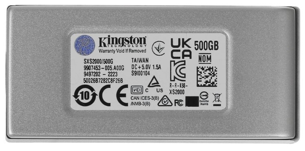 Внешний SSD USB 3.2 Gen 2 Type-C Kingston XS2000 BOC 500 ГБ