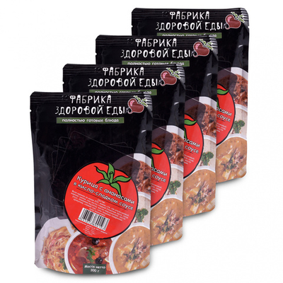 Фабрика здоровой еды. Курица с ананасами в кисло-сладком соусе 4шт*300г 1,2кг