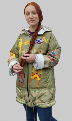 Двусторонняя куртка «Прелюдия к цивилизации», по мотивам одноименной картины художника-сюрреалиста Виктора Браунера