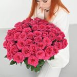 51 Роза розовая Эквадор 60см.