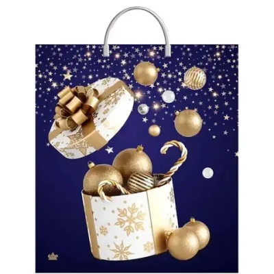 Пакет ПЭ с пластмассовыми ручками 40+5см(Эмоции праздника) Тик (комплект 10 шт)