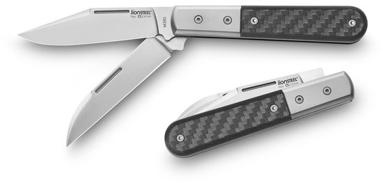 Складной нож Lion Steel "BARLOW Warhorse" L/CK0122 CF c клинком из стали Böhler M390 Microclean®, рукоять титан / карбон