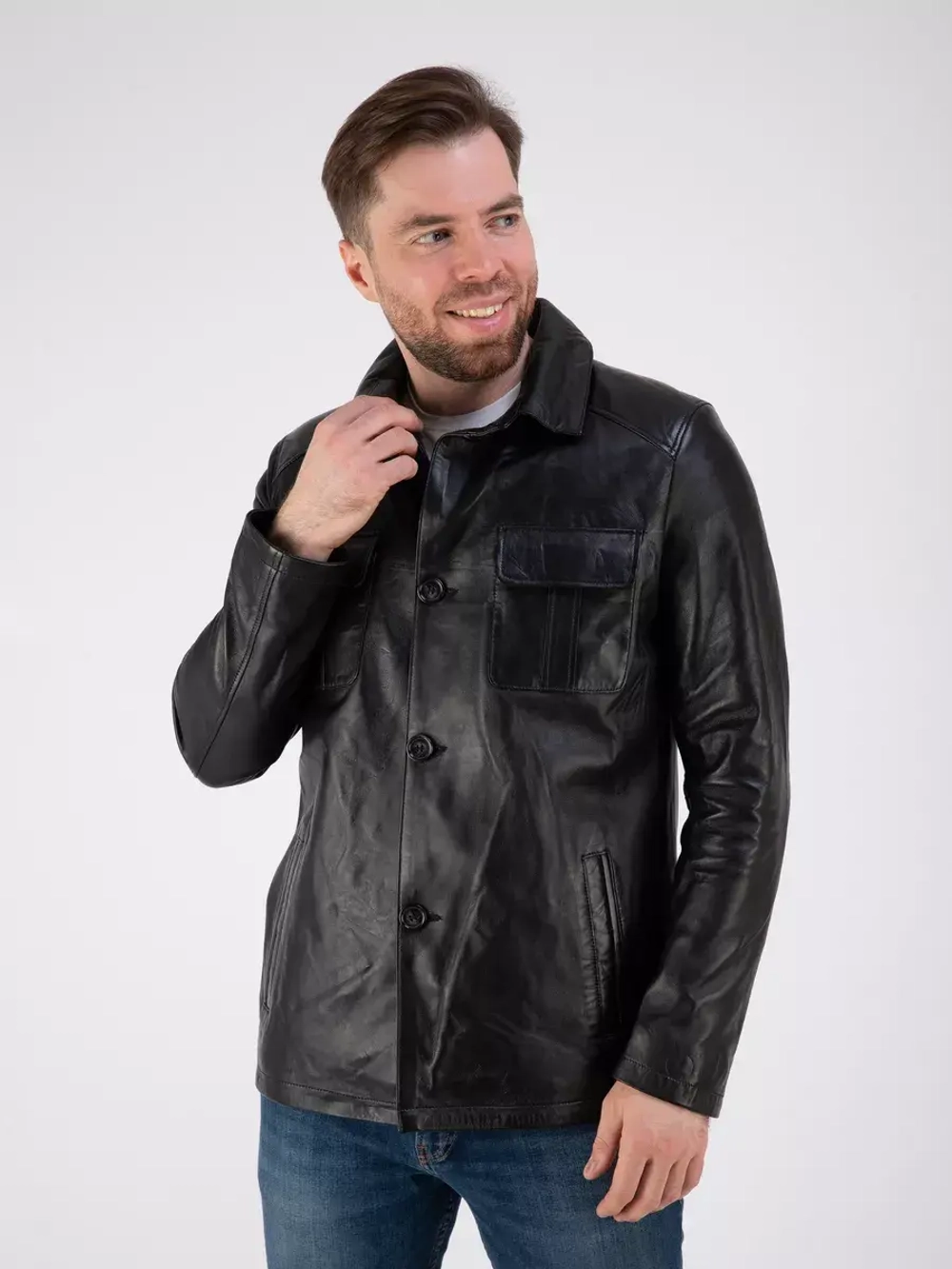 Куртка весна кожаная натуральная