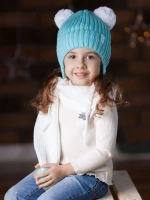 Шапка для девочки осенняя и шарф с ушками