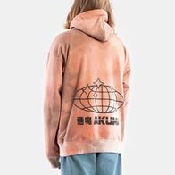Худи ГОРЕ AKUMA tie dye, коралловый