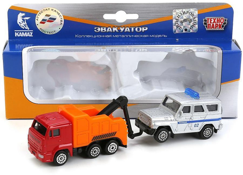 Машина KAMAZ Эвакуатор, 7,5 см + УАЗ ХАНТЕР 7,5 см