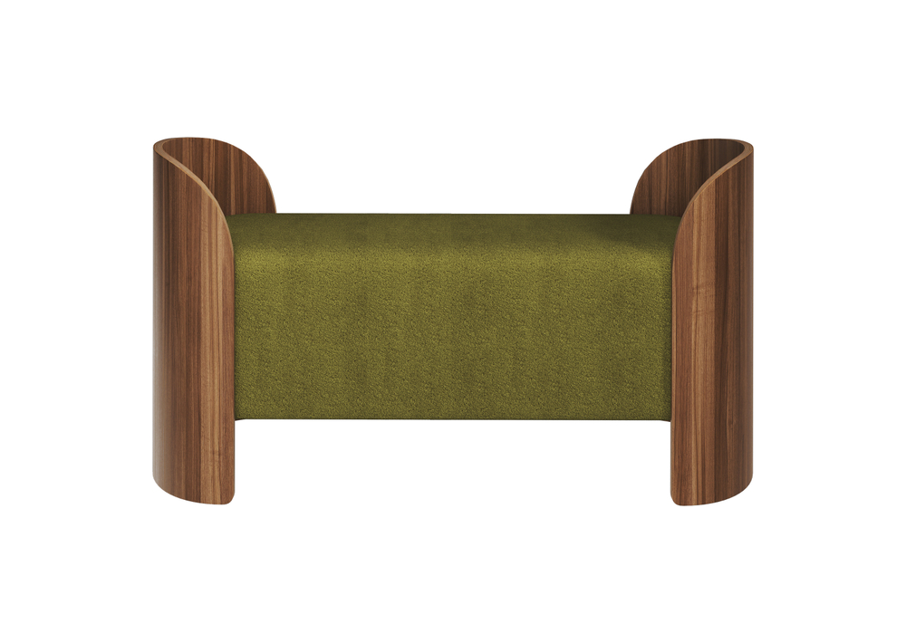 Банкетка Lagom 2 120 см (зеленый, орех)