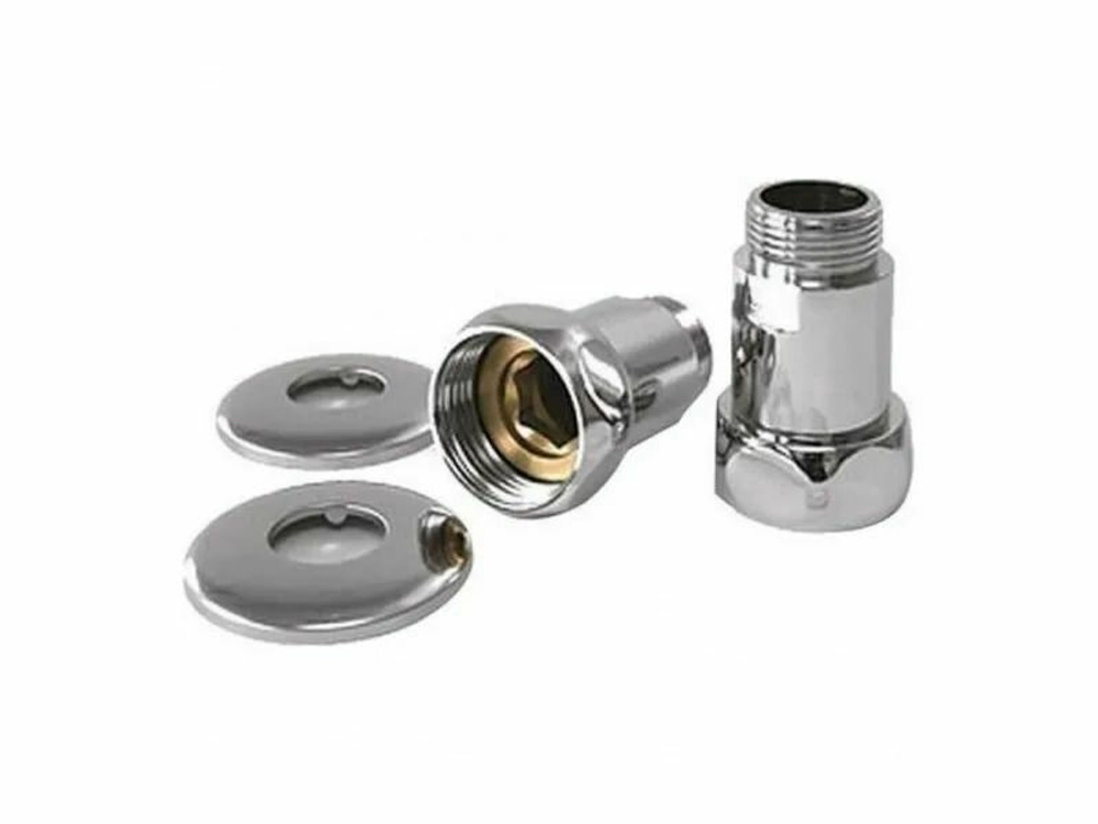 Прямые соед. с нак.гайкой для п/с хром 3/4"г*1/2"ш TIM