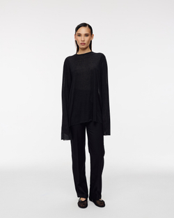 Лонгслив No Name (Ноу нэйм) тонкий трикотаж черный