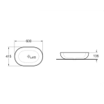 Раковина керамическая Vincea VBS-113MA, 600*415*135, накладная, цвет антрацит матовый