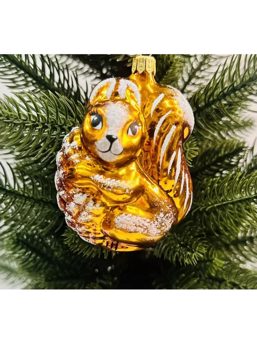 Елочная игрушка Белочка 9 см