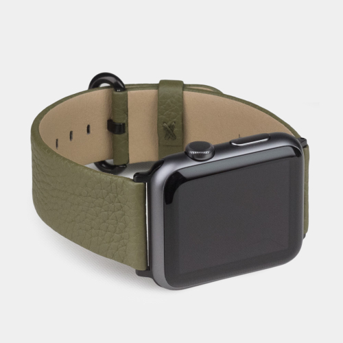 Ремешок для Apple Watch 40/41/42 mm из кожи теленка, зеленого цвета