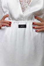 Юбка миди с кружевом молочная