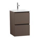 Тумба с раковиной подвесная BelBagno UNO-MINI-400-2C-SO-CO Бежевый матовый, раковина белая BB-8099-3-40