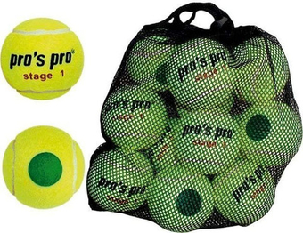 Детские теннисные мячи Pro's Pro Stage 1 with green point 12B