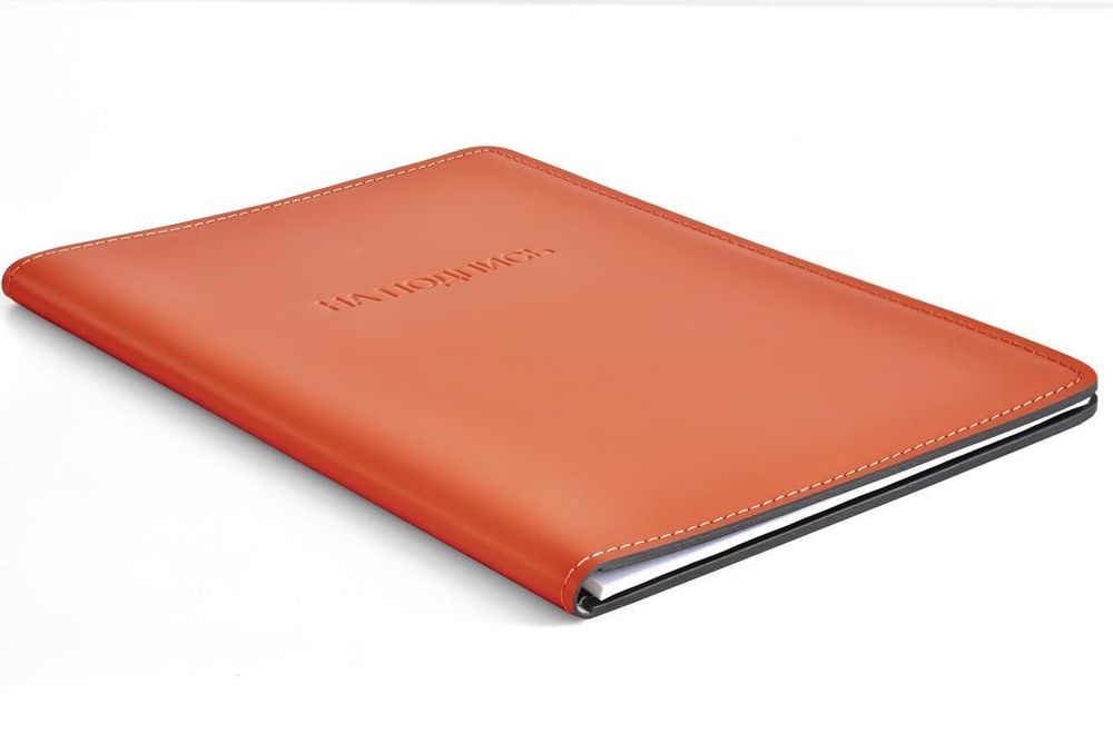 папка а4 из кожи оранж-шоколад