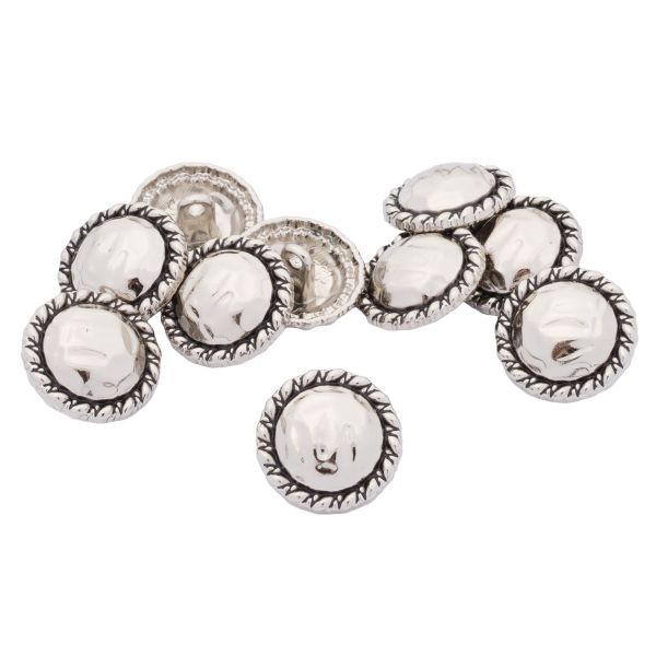 Пуговицы металл на ножке 28L=18 мм, Silver (серебристый), 10 шт, MP01