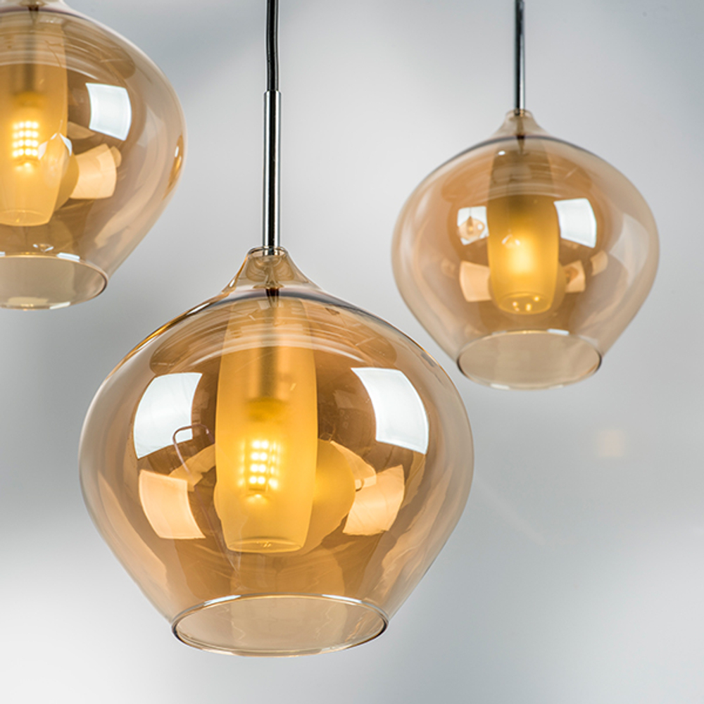 803043 Подвес PENTOLA 1х25W G9 ХРОМ/ЯНТАРЬ