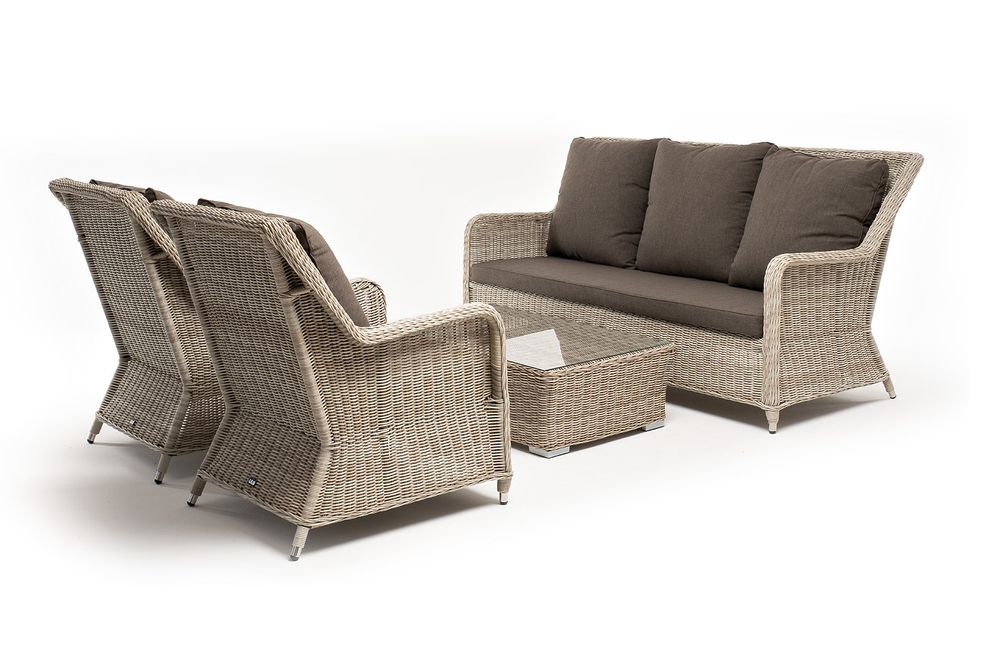 "Гляссе" лаунж-зона из искусственного ротанга, цвет бежевый