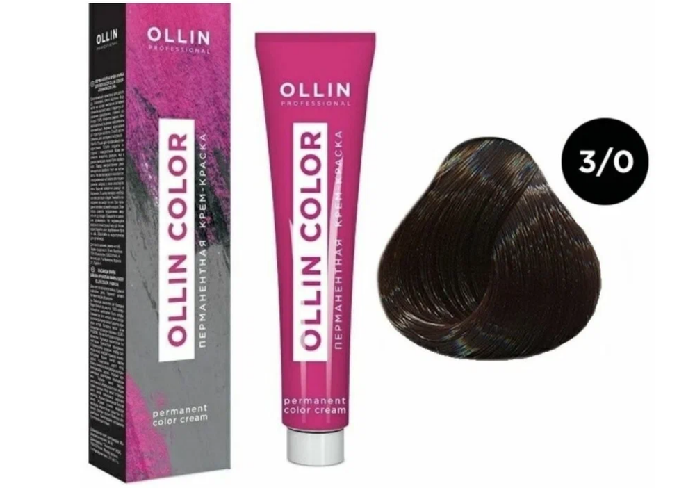 OLLIN COLOR 3/0 темный шатен 100 мл Перманентная крем-краска для волос