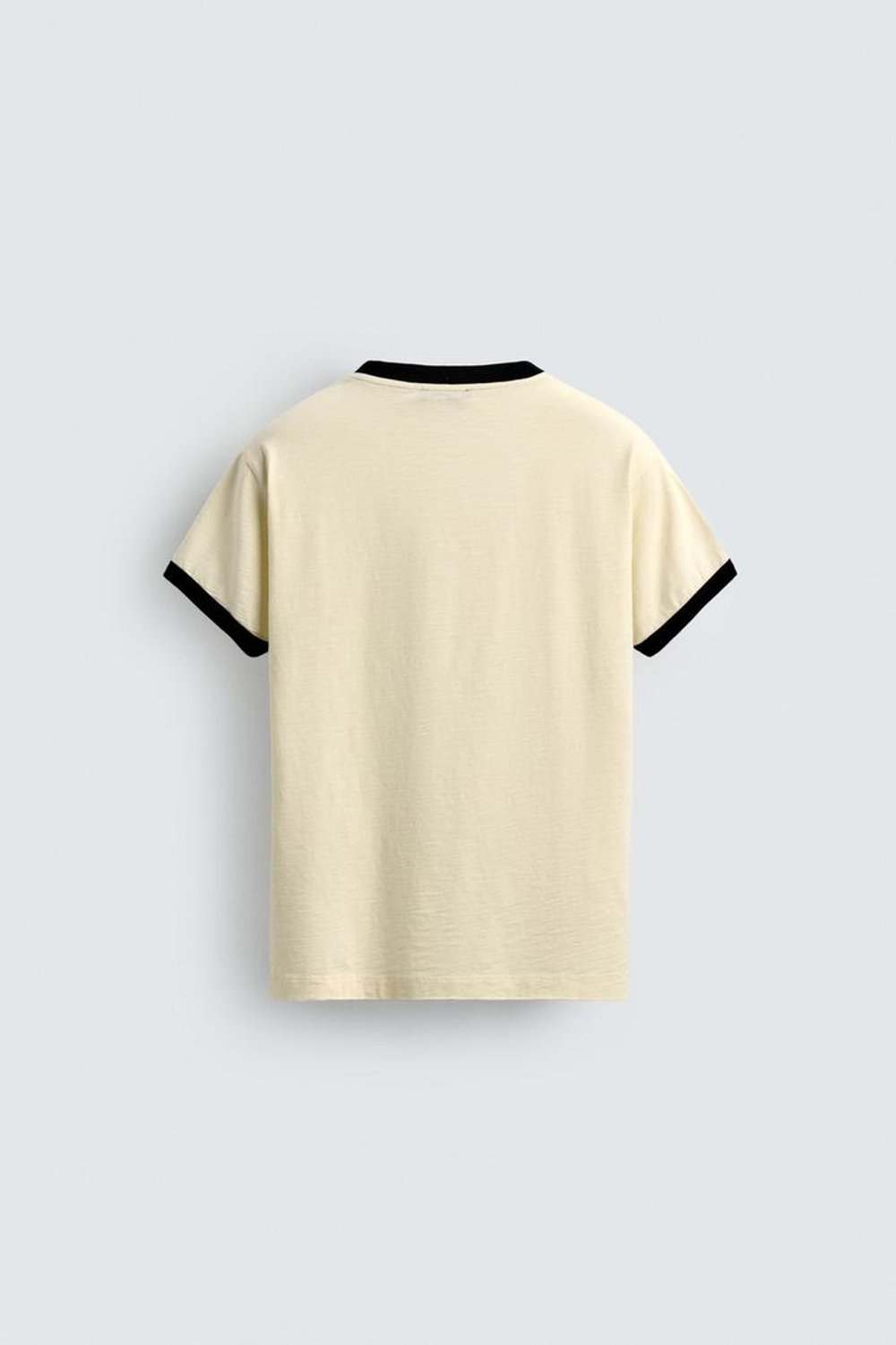 ZARA ФУТБОЛКА В РУБЧИК С КОНТРАСТНЫМ СЕРДЦЕМ, ЭКРЮ