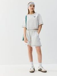 Юбка-шорты "Серый меланж" из футера 7+