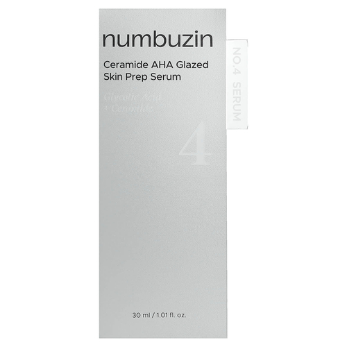 Numbuzin, No.4 керамид и АГК, глазурь для кожи, сыворотка, 30 мл (1,01 жидк. унции)